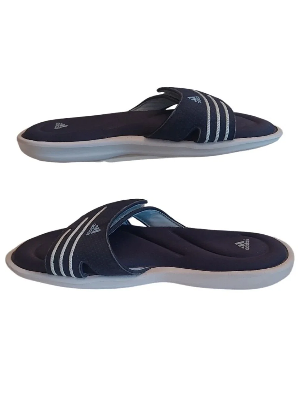 Adidas Slip On Slides Adjustable Open Toe Comfort Foam Bed Rubber Sole Sandal